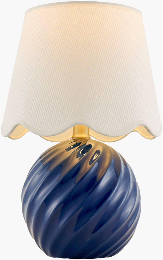 Tyneisha Traditional Navy Table Lamp
