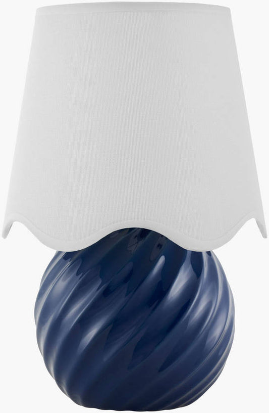 Tyneisha Traditional Navy Table Lamp