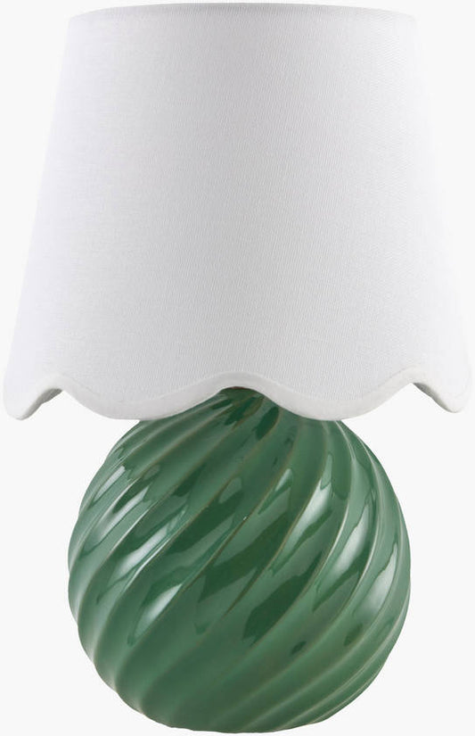 Tyneisha Traditional Dark Green Table Lamp