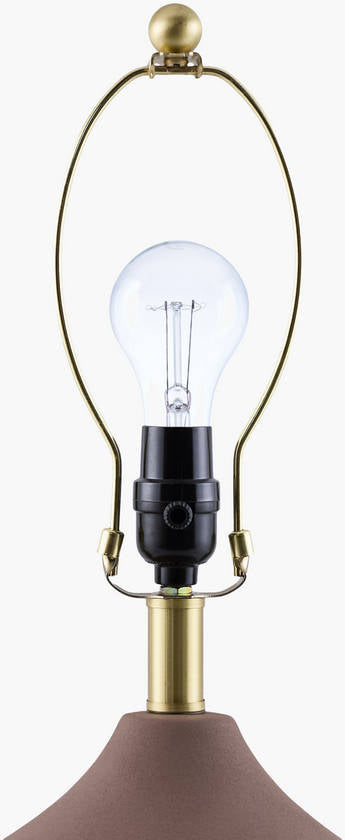 Zeke Rustic Dark Brown/White Table Lamp