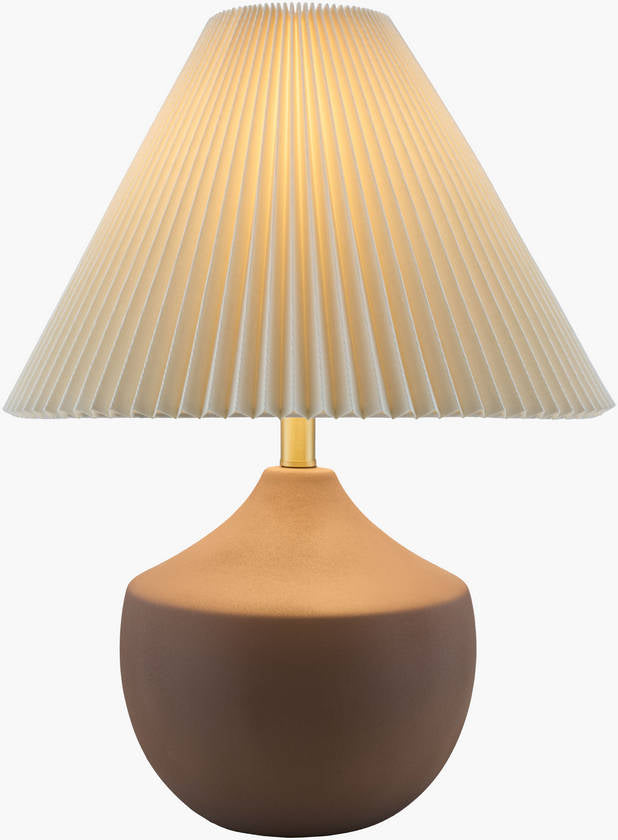 Zeke Rustic Dark Brown/White Table Lamp