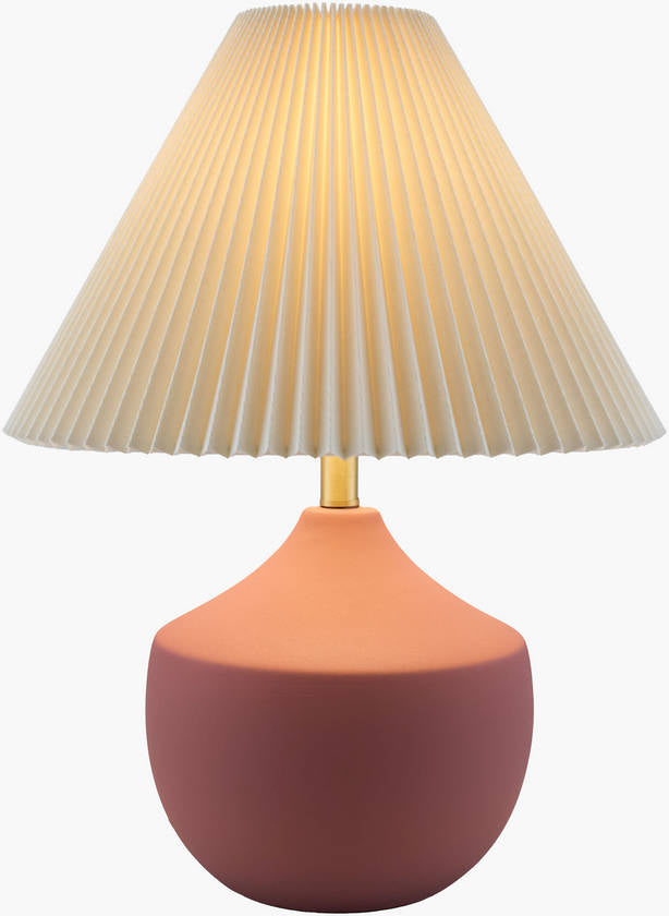 Zeke Rustic Brick/White Table Lamp