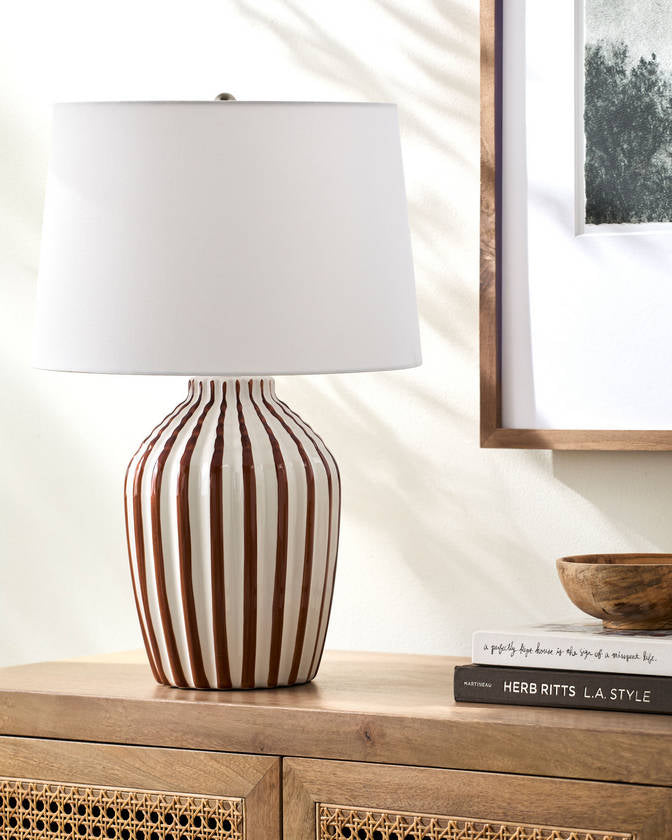 Hebah Rustic Brown Table Lamp