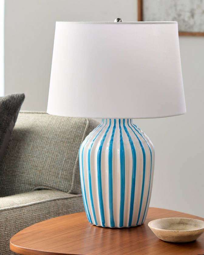 Hebah Rustic Aqua Table Lamp