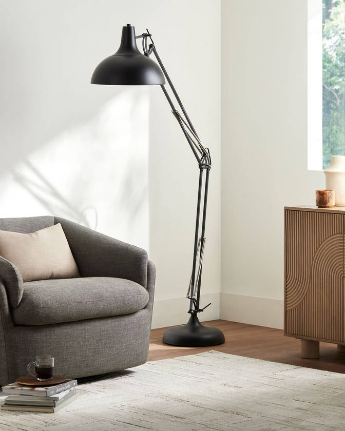 Charitie Rustic Black Floor Lamp