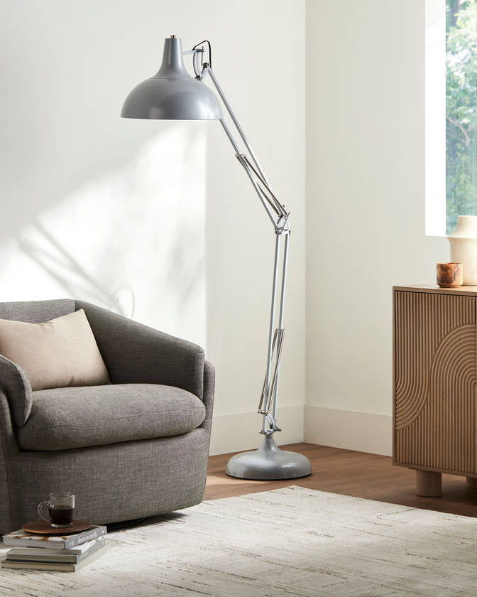 Charitie Rustic Light Gray Floor Lamp