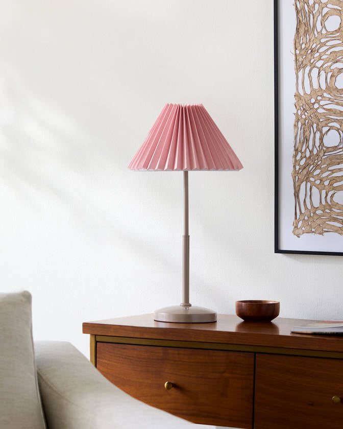 Shamya Traditional Pink/Cream Table Lamp