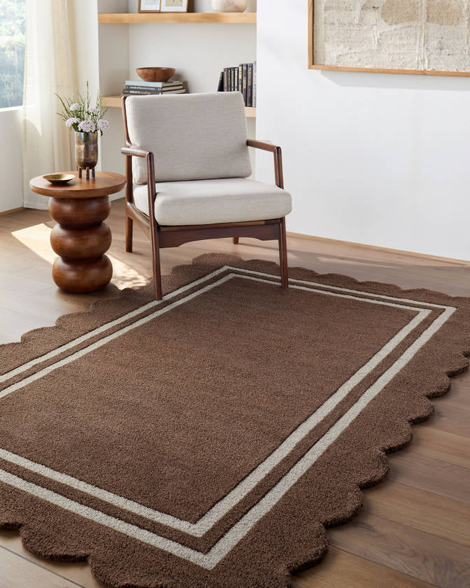 Sanaa Modern Chocolate Area Rug