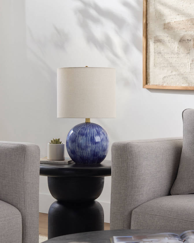 Talonda Traditional Dark Blue Table Lamp