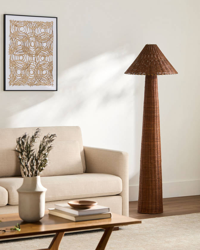 Vinh Traditional Brown Floor Lamp