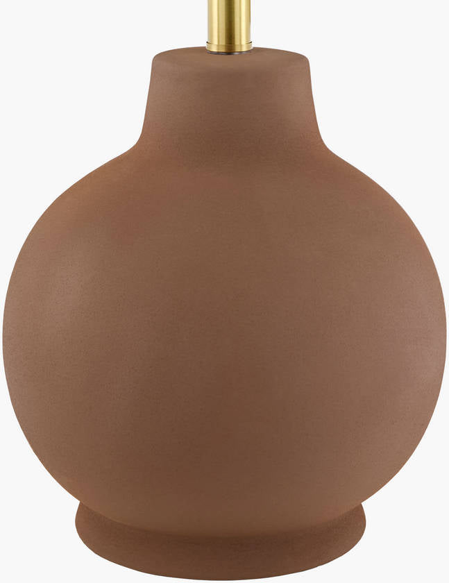 Tomothy Traditional Dark Brown/White Table Lamp