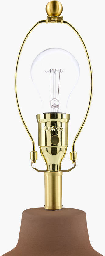 Tomothy Traditional Dark Brown/White Table Lamp