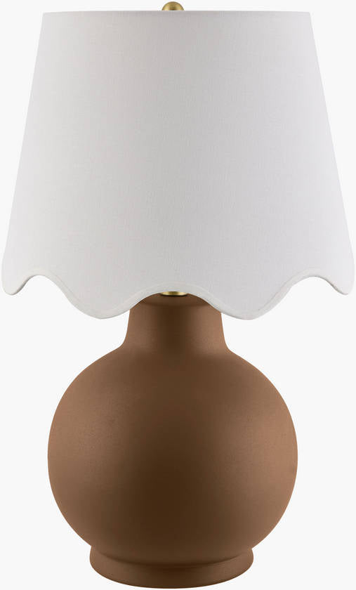 Tomothy Traditional Dark Brown/White Table Lamp