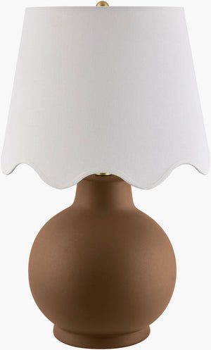 Tomothy Traditional Dark Brown/White Table Lamp