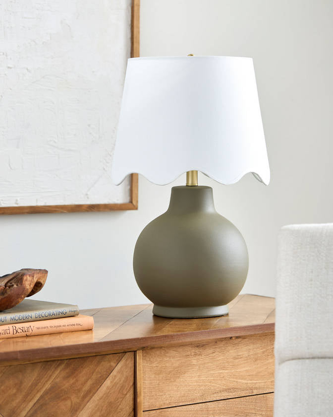 Tomothy Traditional Dark Green/White Table Lamp