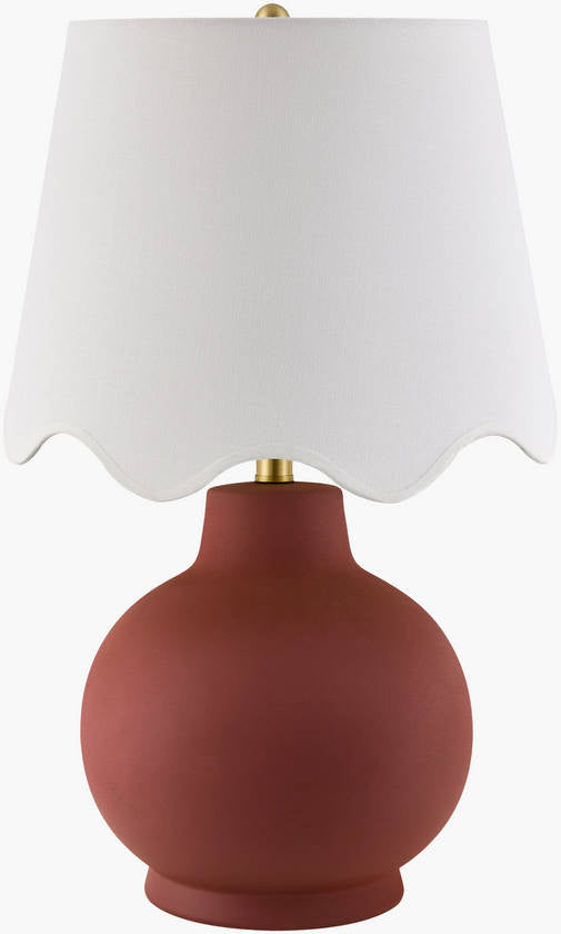 Tomothy Traditional Dark Red/White Table Lamp