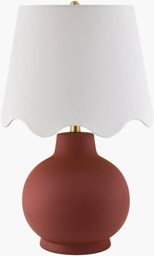 Tomothy Traditional Dark Red/White Table Lamp