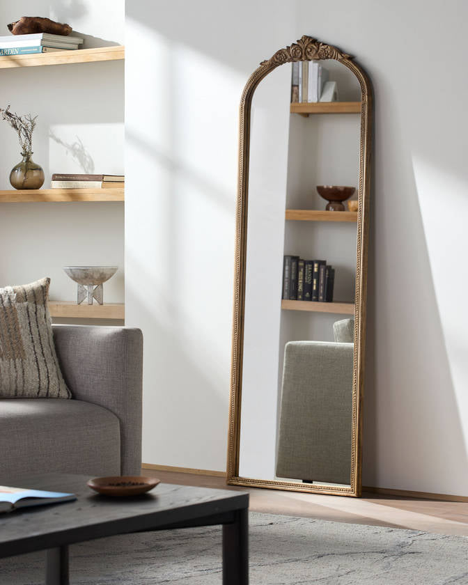 Waldemar Traditional Tan Wall Mirror