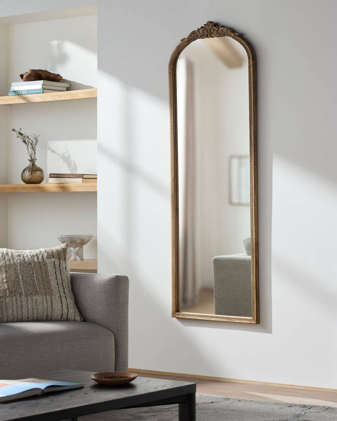 Waldemar Traditional Tan Wall Mirror