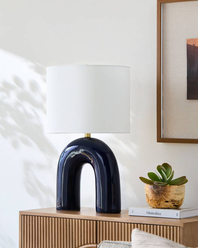 Charlyn Traditional Navy Table Lamp