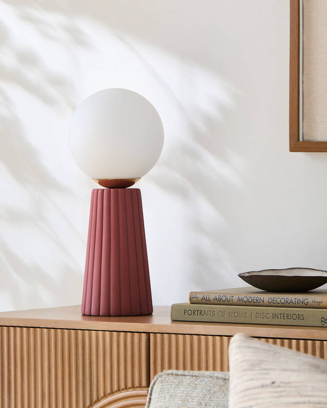 Kadie Traditional Peach Table Lamp