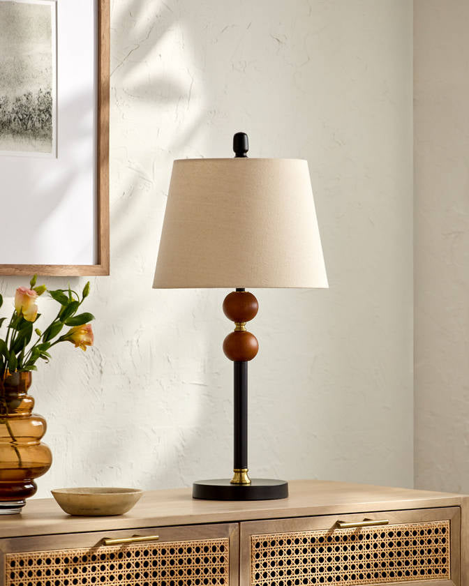 Sherard Traditional Dark Brown Table Lamp