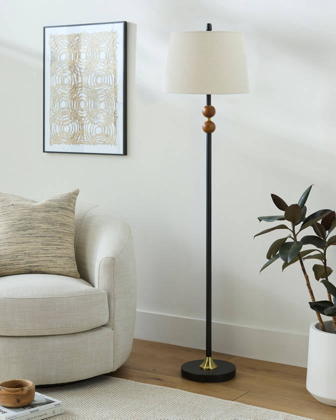 Rondal Traditional Dark Brown Floor Lamp