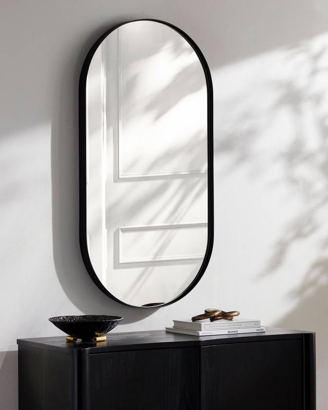 Riverwoods Modern Black Wall Mirror