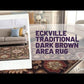 Eckville Traditional Dark Brown Area Rug