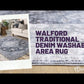 Walford Traditional Denim Washable Area Rug