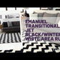 Emanuel Transitional Jet Black/Winter White Area Rug