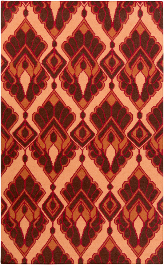 Adeline Global Dark Red/Burnt Orange Area Rug