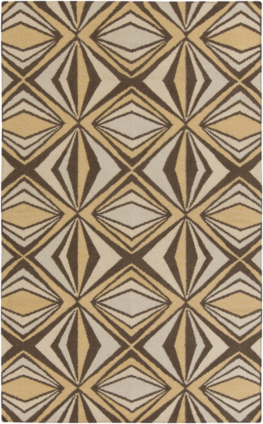 Albion Modern Mustard/Dark Brown Area Rug
