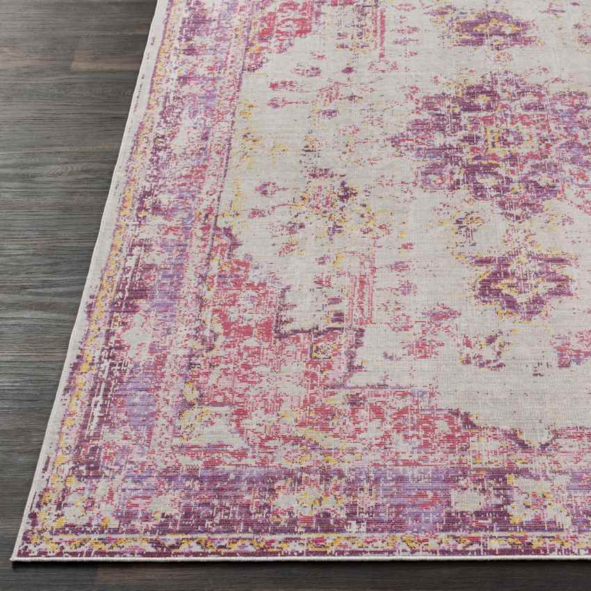 Everly Traditional Bright Pink Area Rug