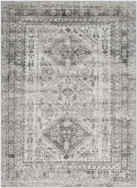 Jules Traditional Light Gray/White/Charcoal Area Rug