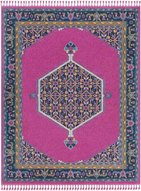 Brenna Traditional Bright Pink Area Rug