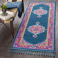 Brenna Traditional Navy Pink Area Rug