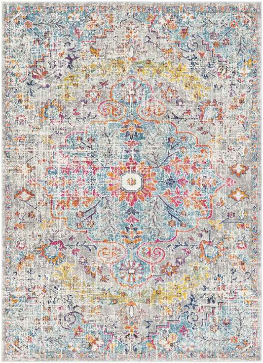 Olivia Traditional Teal/Beige Area Rug