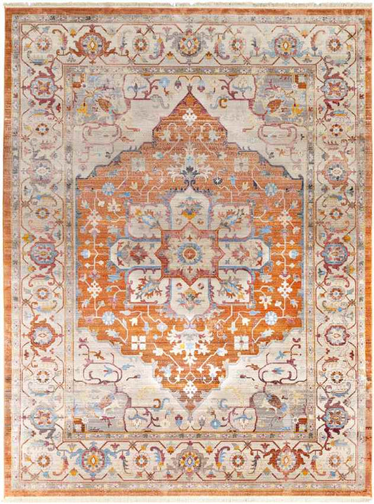 Tara Traditional Rust Area Rug
