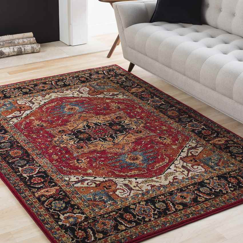 Elanor Traditional Dark Red Rug - Timeless Luxury