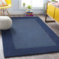 Reims Solid and Border Navy Area Rug