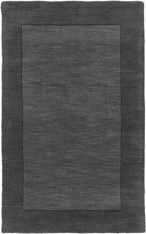 Reims Solid and Border Charcoal Area Rug