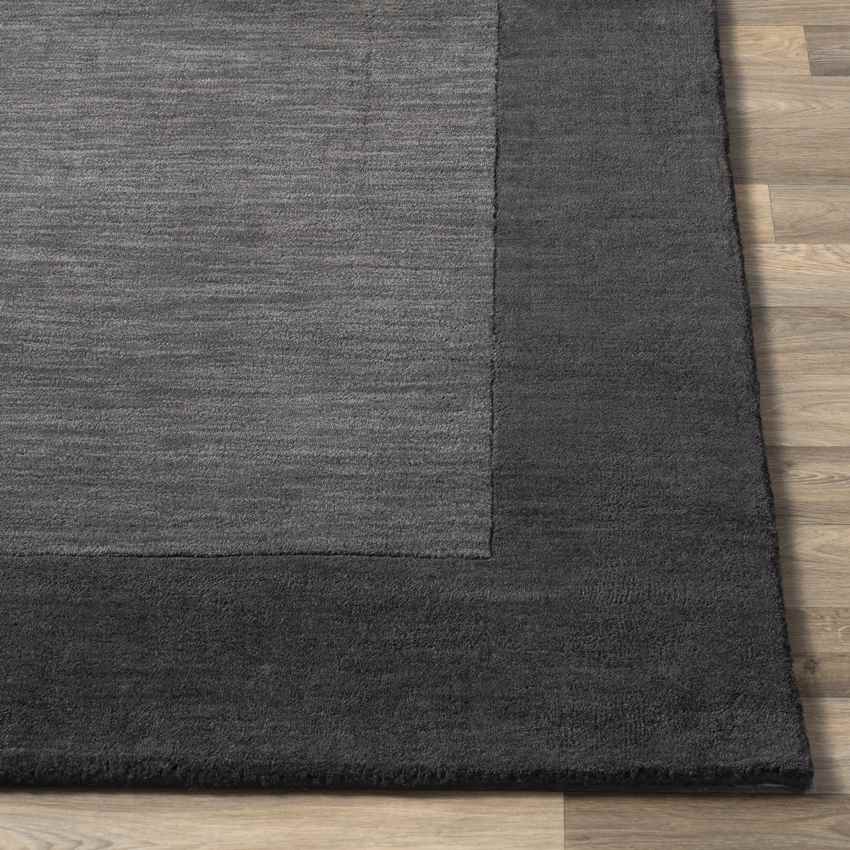 Reims Solid and Border Charcoal Area Rug