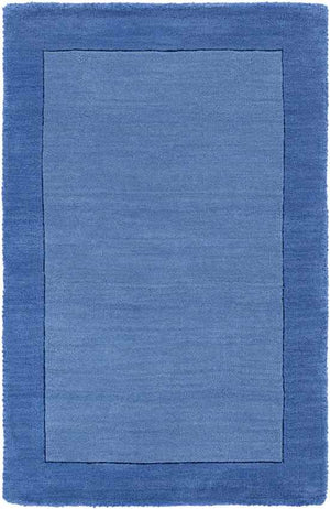 Reims Solid and Border Dark Blue Area Rug