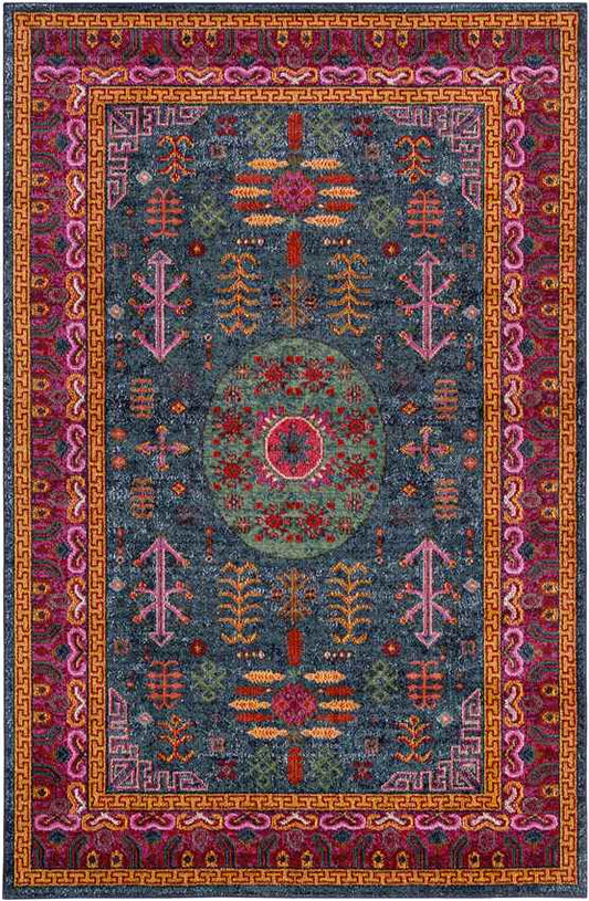 Beziers Traditional Bright Red Area Rug
