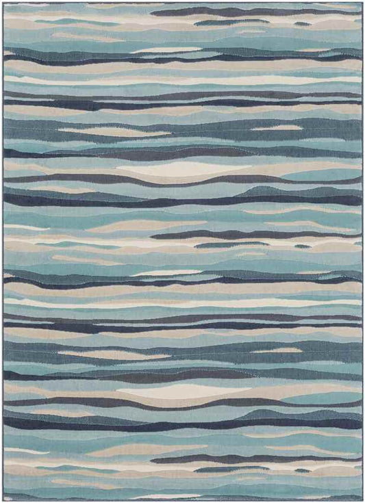 Montauban Modern Aqua Area Rug