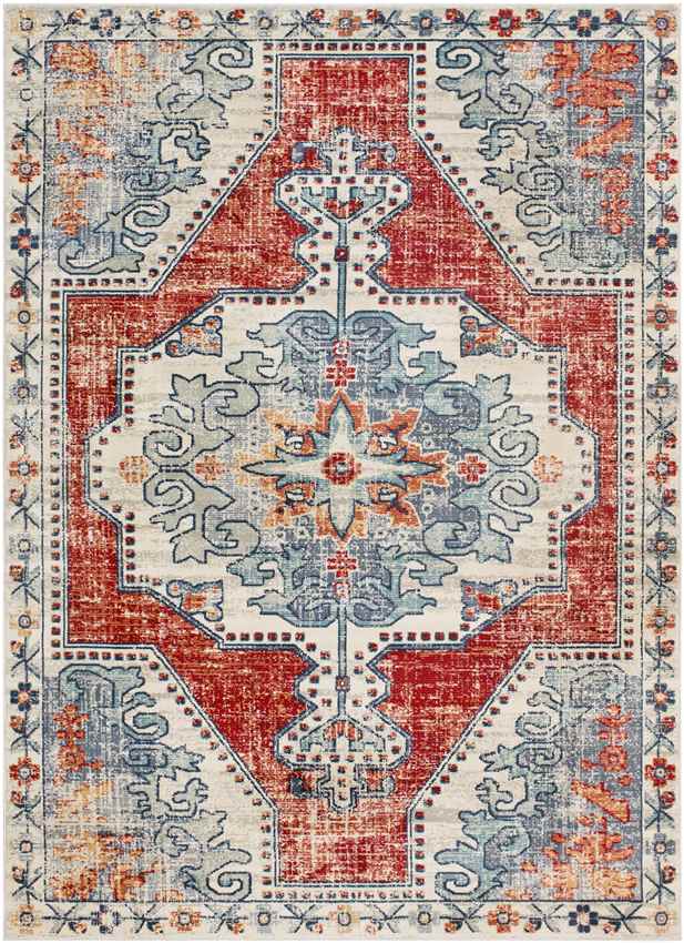 Henry Traditional Bright Red Area Rug - Bold Statement