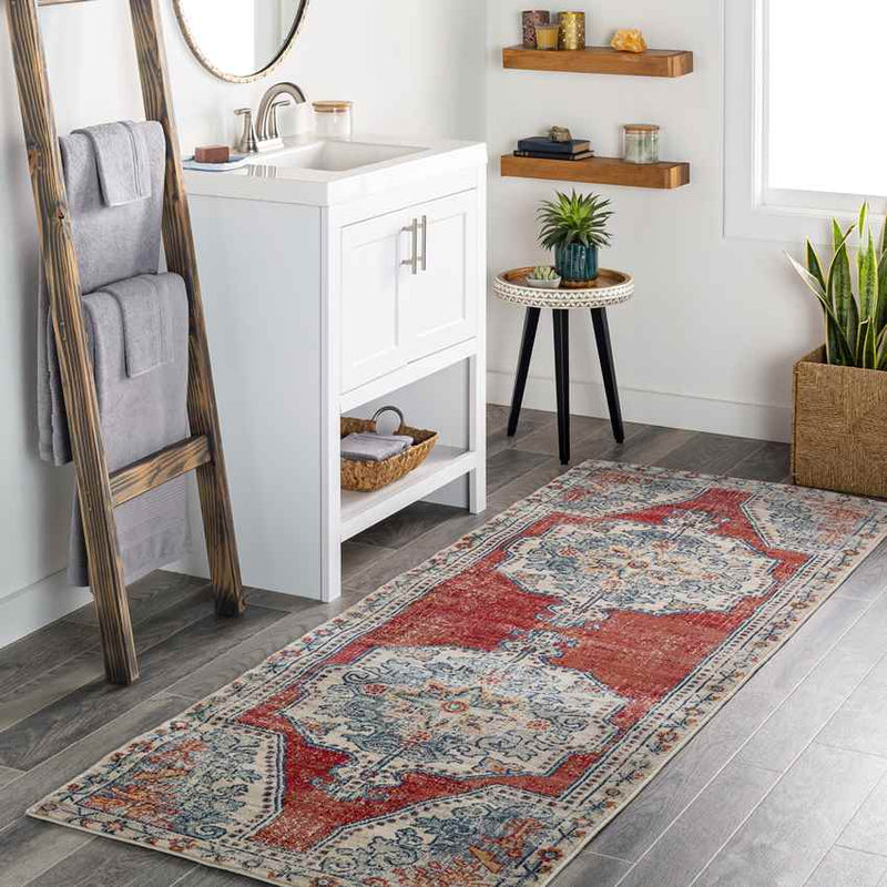 Henry Traditional Bright Red Area Rug - Bold Statement