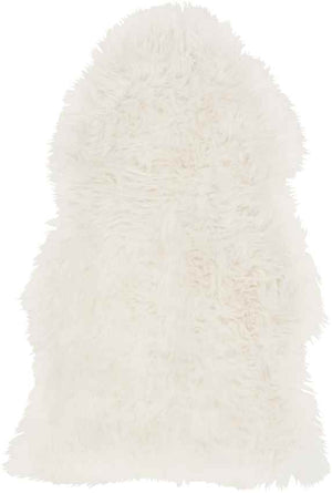 Forbach Hide Leather and Fur Ivory Area Rug