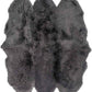 Forbach Hide Leather and Fur Charcoal Area Rug
